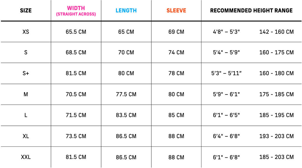 San Poncho Sizing Guide